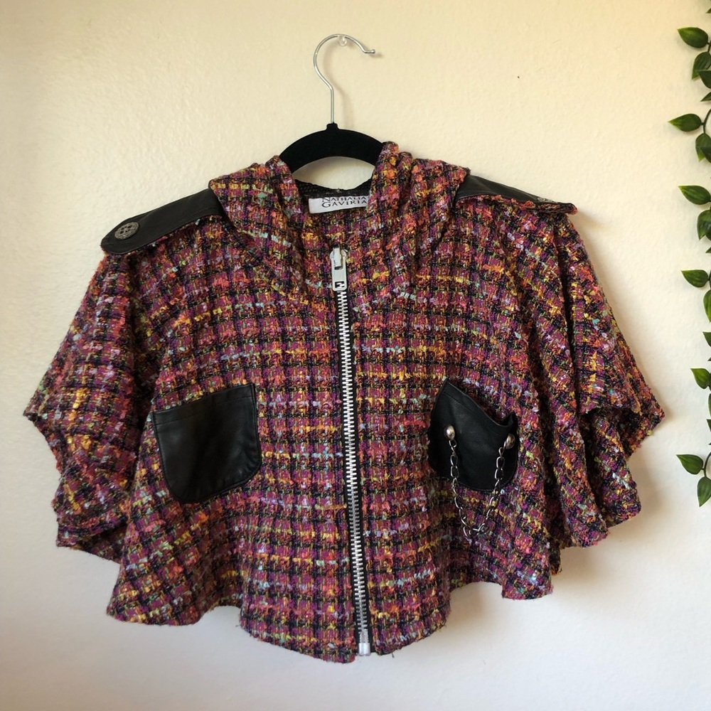 Nathalia Gaviria Tweed Designer Runway Jacket Top